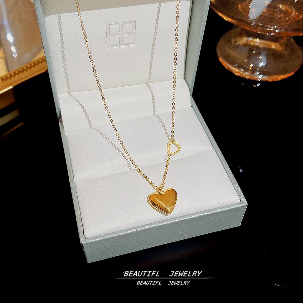 18K Gold Titanium Rhombus Clavicle Chain Necklace - Women’s Trendy Geometric Choker Pendant