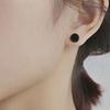 5Pairs  Stainless Steel Stud Earrings For Men Women Simple Round Black Punk Ear Studs Jewelry Gift Accessories