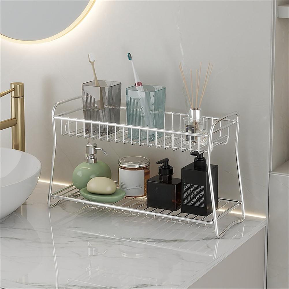 Stainless Steel 2Tier Spice Rack Standing Seasoning Holder For Kitchen Countertop Kitchenware Rack 32x12.5x18.5cm,39.9x16x18.5cm