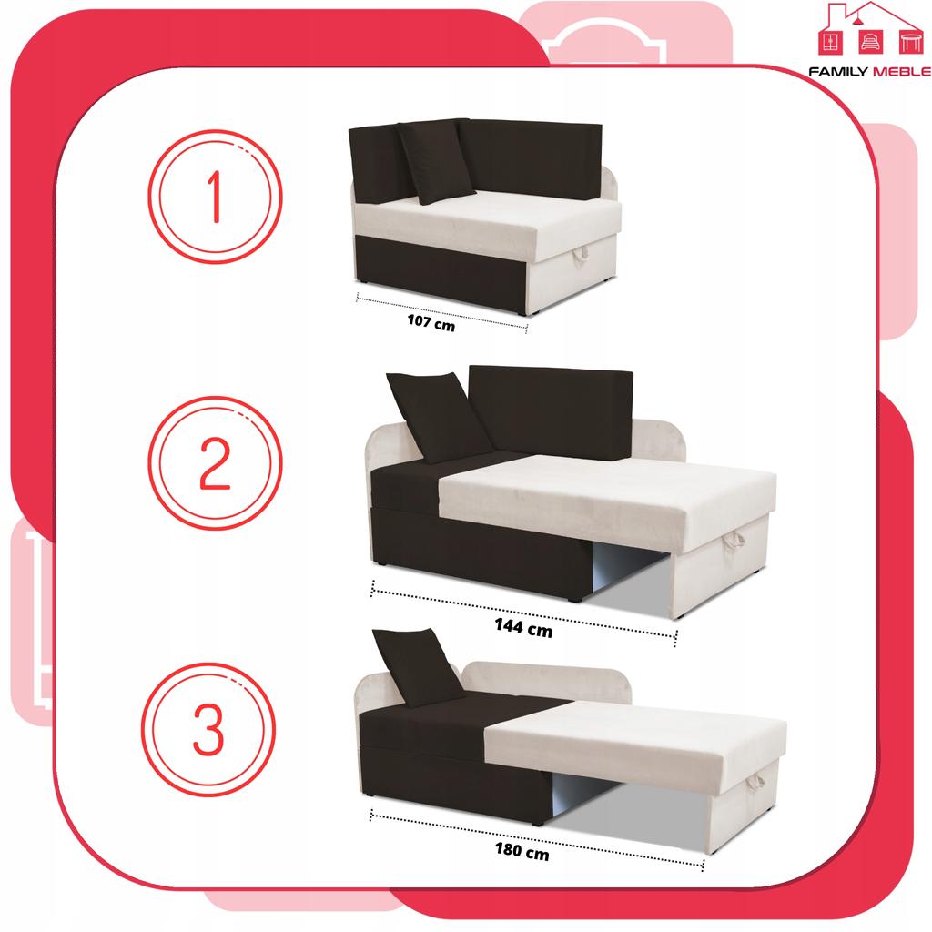 Narożnik dziecięcy Denis Duo rozkładany pojemnik łóżko dzieci materac kubuś