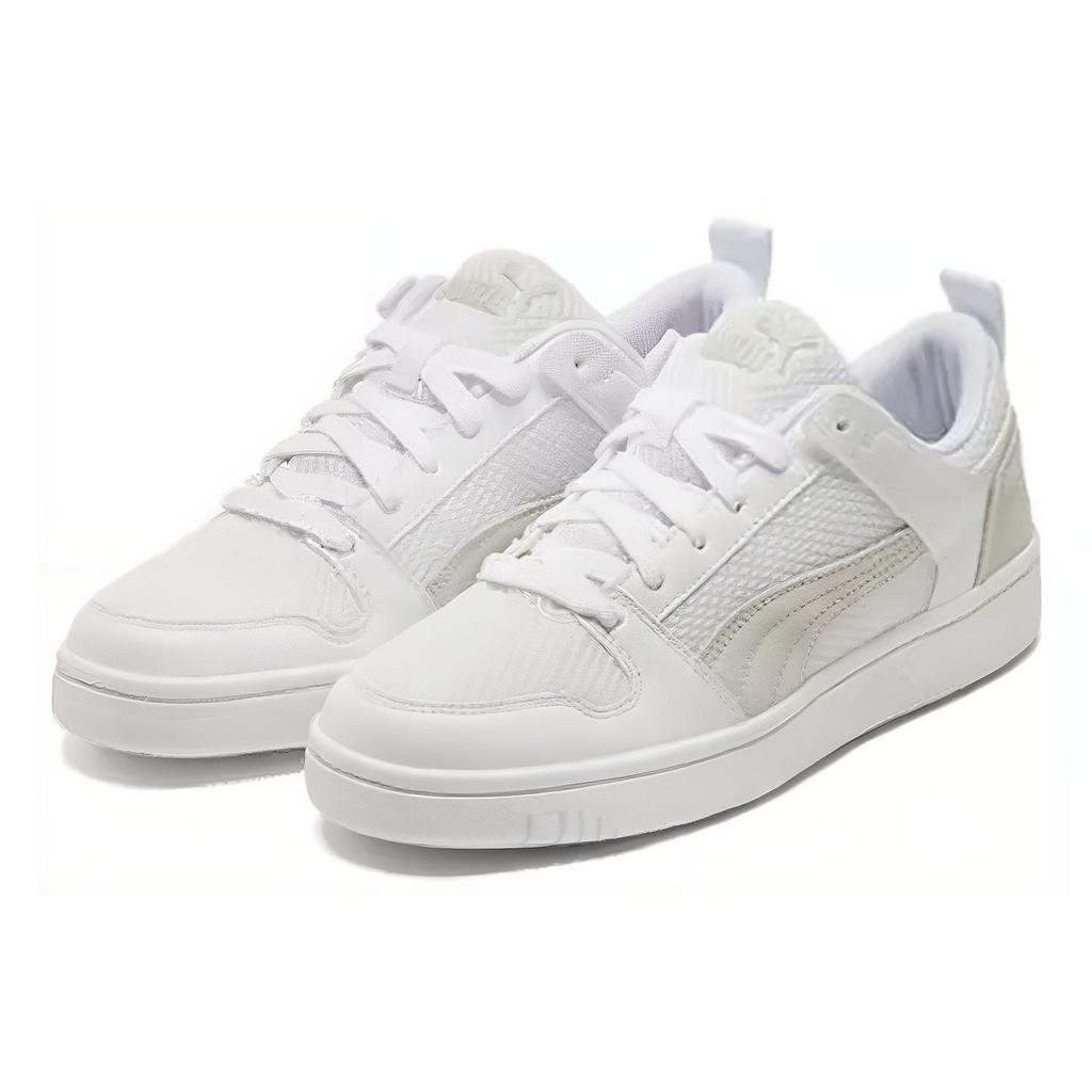 Puma Rebound Layup Lo Mesh Low Top Sneakers Unisex-Sneakers Weiß Grau 370914-06