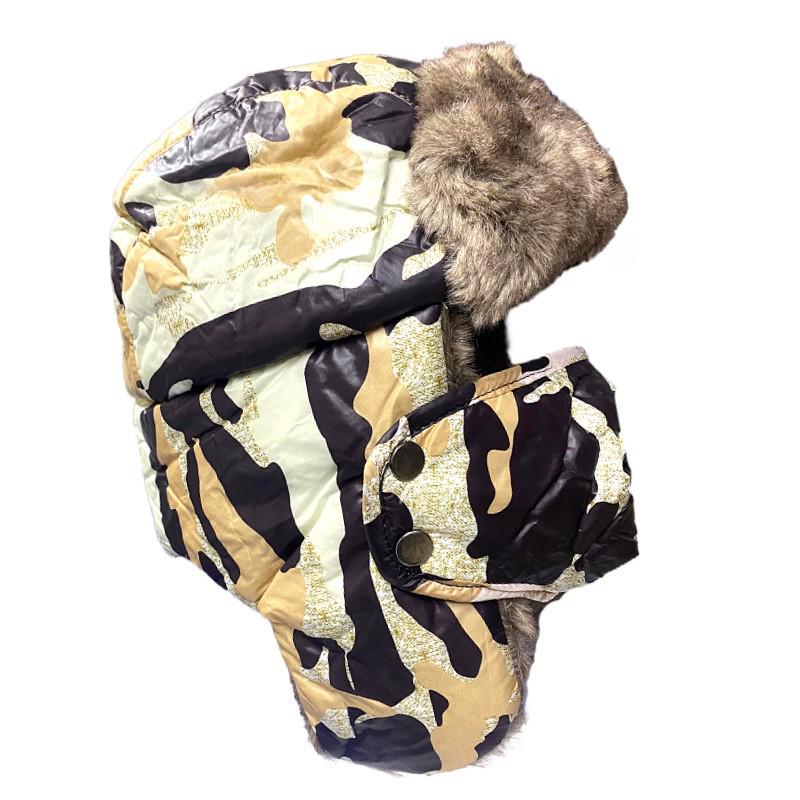 

Персонализированная бархатная маска-ушанка: Корейская зимняя мотоциклетная защита от холода 58-60cm (Adult) камуфляжный/хаки