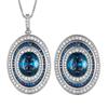 WNFU Women's Jewelry Set, Blue Spinel, Gold-Plated Copper