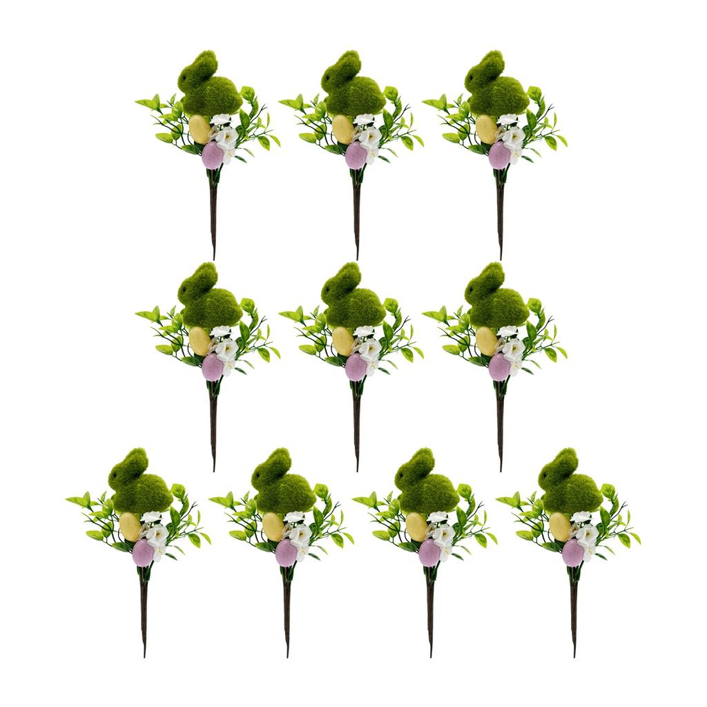 Künstliche Blumen, Osterfarbene Eier, Hasen-Dekozweige, Geeignet für Heimparty, Vase, Blumenarrangement, Tafelaufsatz, 10 Stück