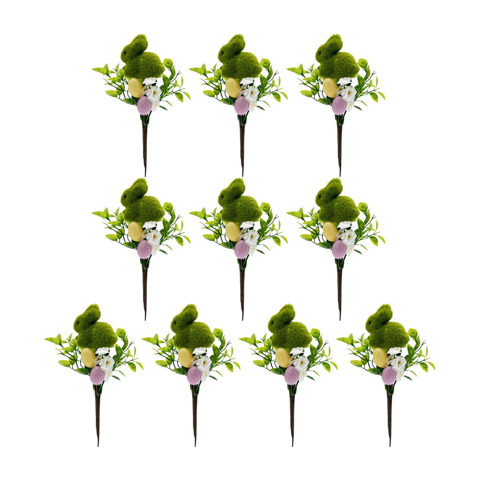 

Искусственные цветы. Пасхальные цветные яйца кролик декоративные вырезки. Подходит для домашней вечеринки, вазы, цветочной композиции, центрального элемента. 10 шт One Size