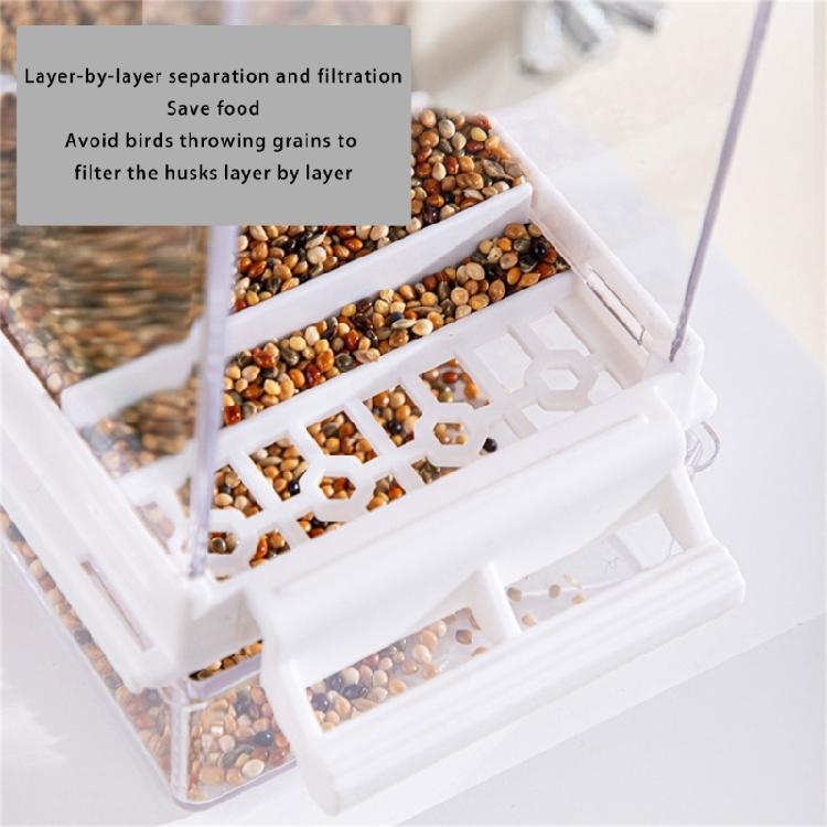 Plastic Parrots Feeder Transparent Bird Cage Food Dispenser Container Box for Small Birds with Anti Clogging Feature