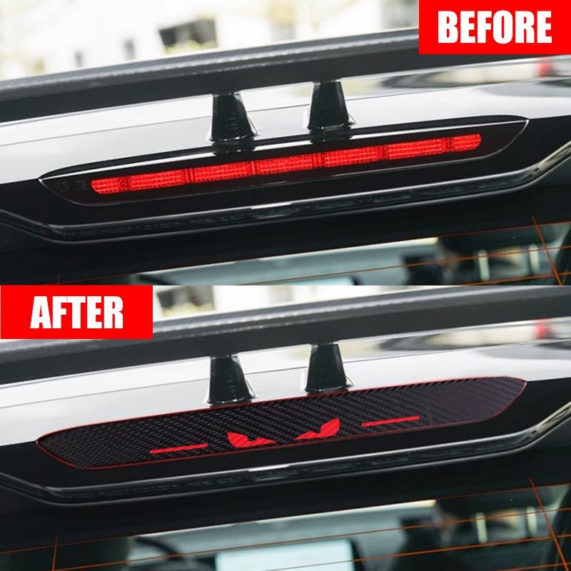 Carbon Fiber Stickers Taillight Brake Lights Lamp Protector Cover Auto Styling for Chery Logo Tiggo 7 Devil Sticker Accessories