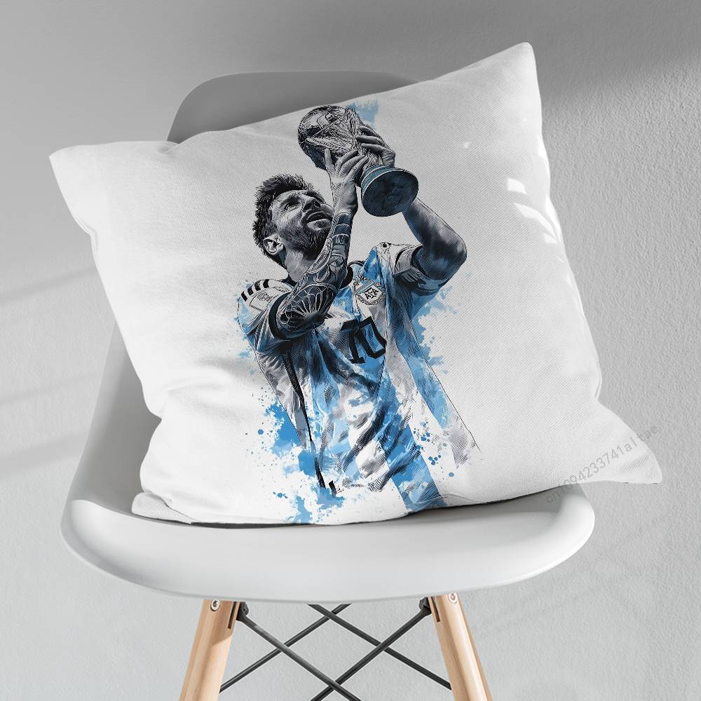 Funda de Almohada Decorativa Cool de Fútbol MMessis Funda de Cojín para Sofá de Sala de Estar Para Decoración del Hogar Dormitorio Protector