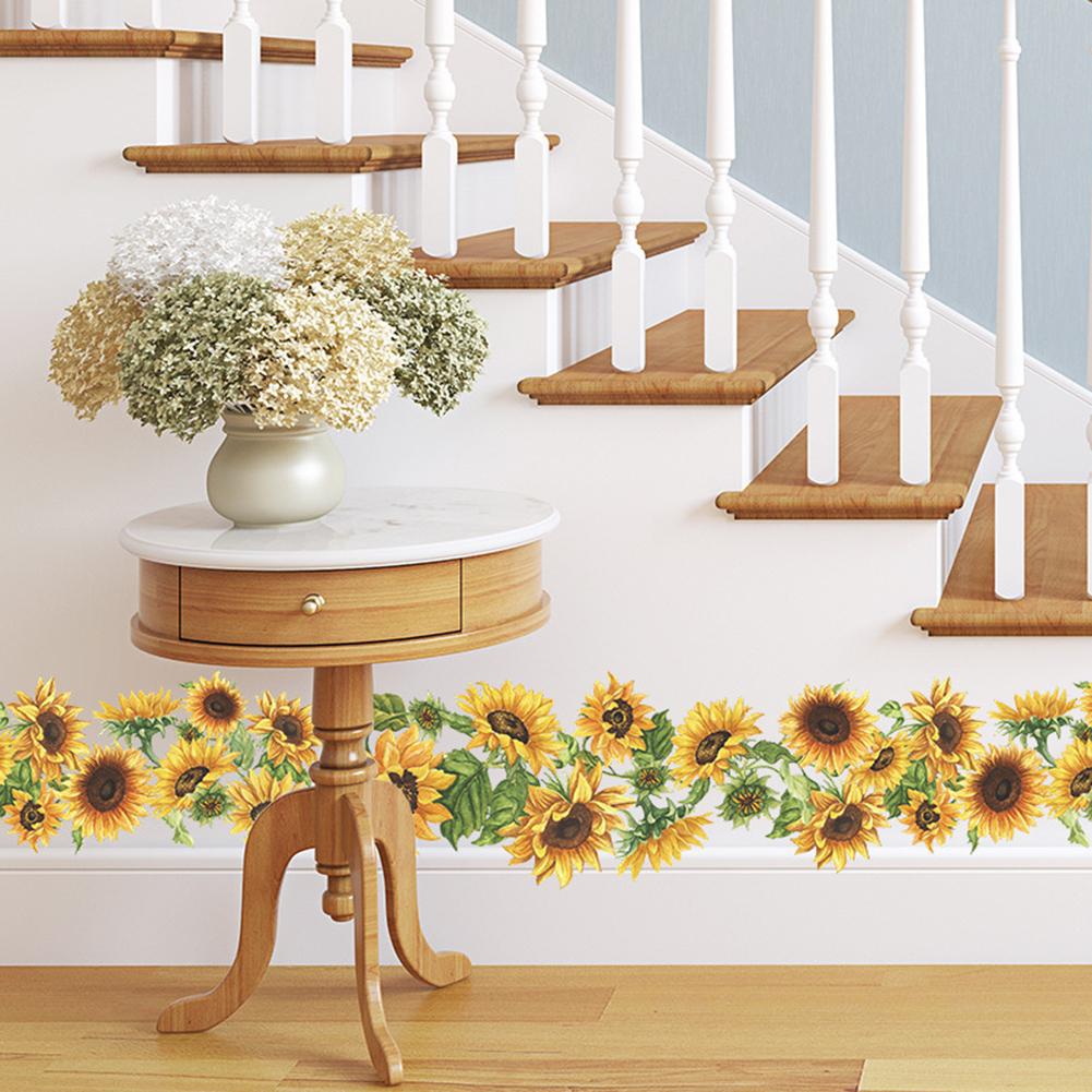 

Sunflower Edge Line Wall Sticker Part Reliable Replacement 1 Set 14*114cm 5.5*44.8inch For Home Matte Effect PVC