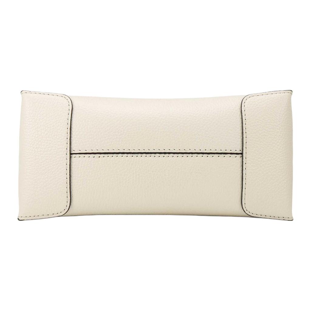 Michael Kors MK Mercer Solid Letter Logo Vintage Litchi Grain Leather Accordion Bag Women Handbags Cream 35S1GM9M2L-289