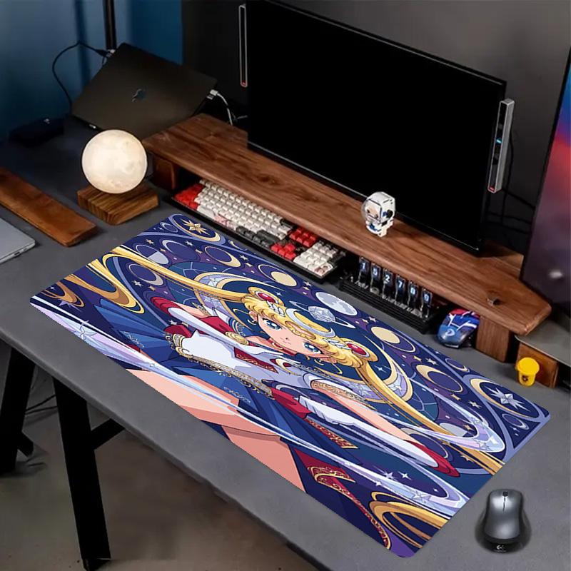 Sailor Moon Print Mouse Pad, Anti‑Slip Desktop Keyboard Mat, for PC Laptop Gaming Working Daily Use, Cool Festival Surprise Gift