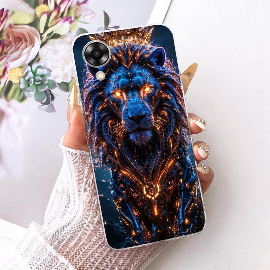 For OPPO A17k A17 CPH2471 CPH2477 Cool Dragon Tiger Pattern Phone Case For Oppo A 17 17K 4G Soft Silicone TPU Cases Bumpers