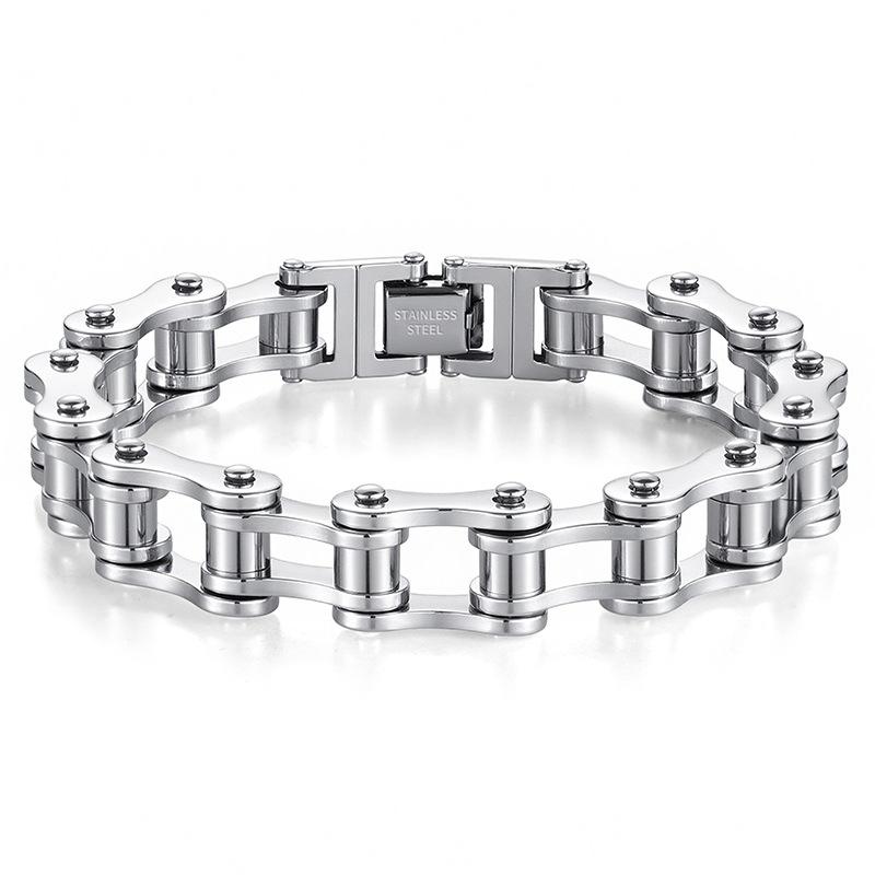 Punk Rock Biker 316L Rostfritt Stål Herrarmband Mode Smycken Cykel Cykelkedja Smycken Pulsera Hombre Rostfritt Stål