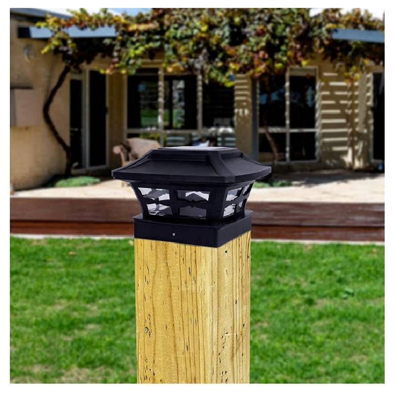 Solar Post Lantern With Led Light For Garden Pathway Outdoor Yard Decor