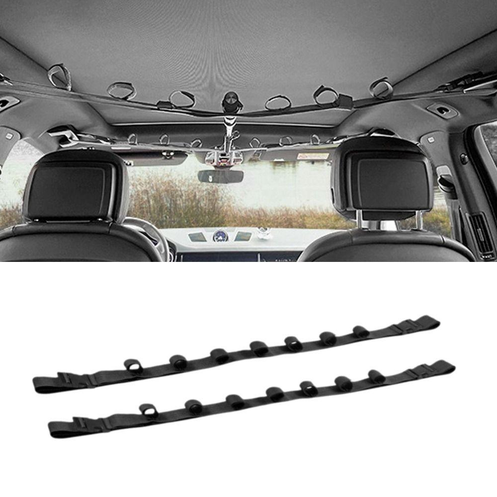 2PCS 7 Rod Capacity Fishing Pole Hanger Strap Adjustable Length Fishing Rod Holder Car Travel