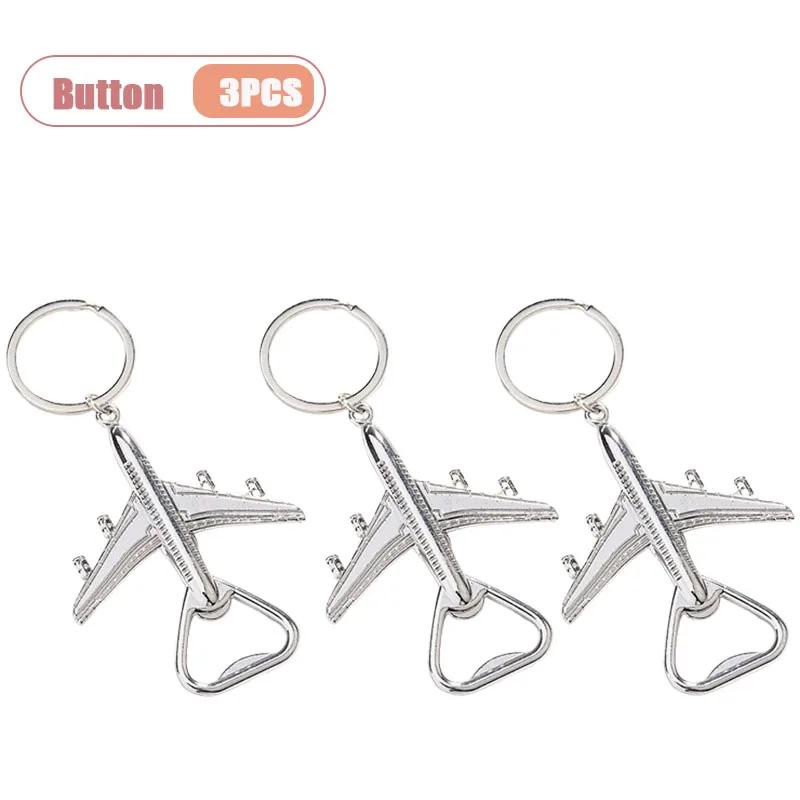 Creative Airplane Bottle Opener Keychain Metal Keyring Travel Lovers Gift Portable Multifunctional Beer Cap Opener Key Accessory