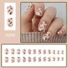 Square Press On Nail Flower Fake Nail Glues On Nail Artificial Acrylic Nail 12 Size 24pcs Stick On Nail for Women Girls