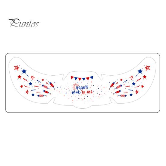 Holiday Tattoo Stickers Waterproof Freckle Tattoos Stickers, USA Flag Face for Independence Safe Skin Decals Day, Patriotic Temporary Body Art