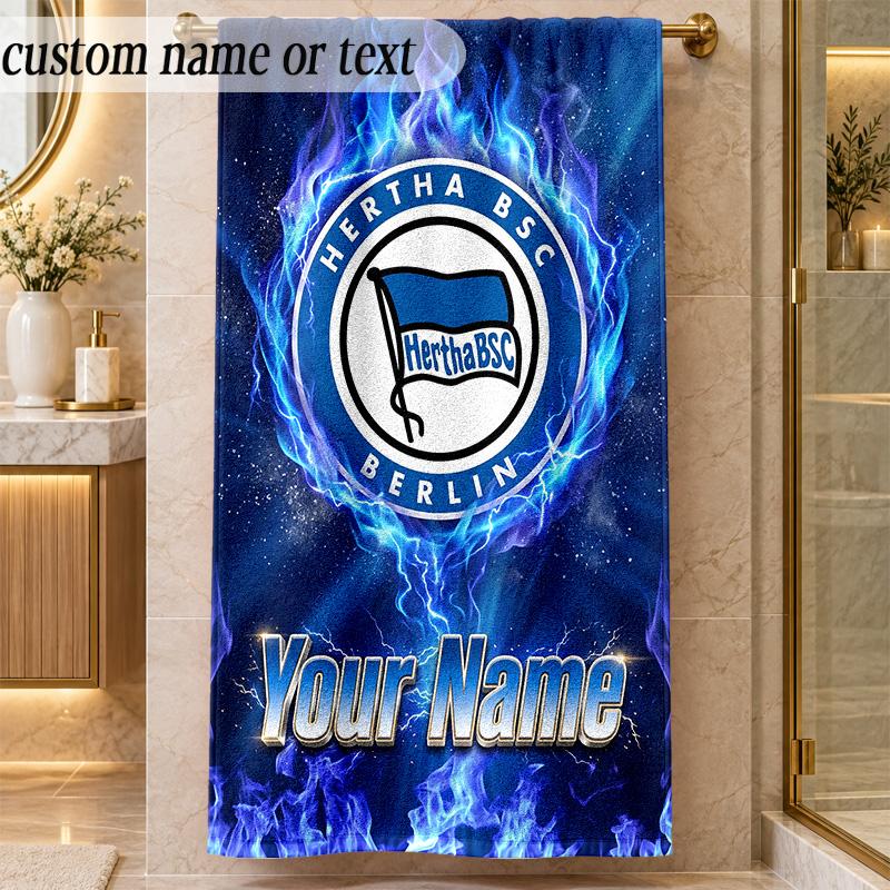 Beach Towelhertha Bsc Custom Name Text Personalized Soft Towel for Beach Pool Indoor Home Decor Gift