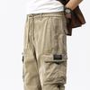 JAYSCE Unisex Cotton Convertible Cargo Pants Multi-Pocket Outdoor Hiking Trousers Detachable Shorts Elastic Waist