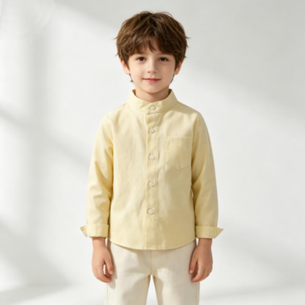 Boys Long Sleeve Button Down Shirt Jacket Candy Color for School Outerwear