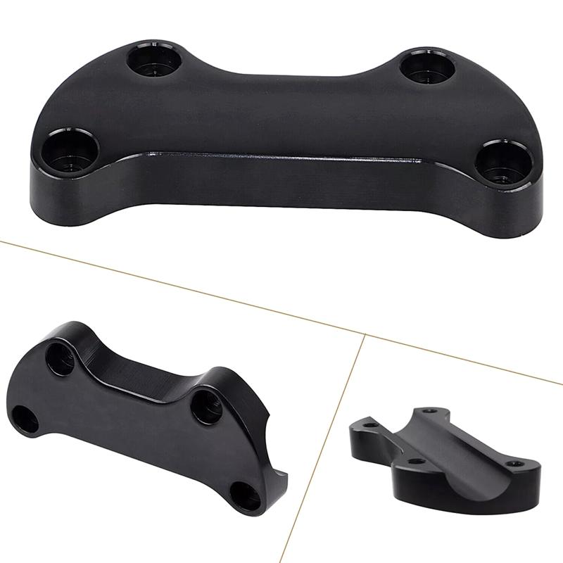 Black Top Cover 3.5 Inch Handlebar Risers Clamp For Dyna Softail Sportster XL