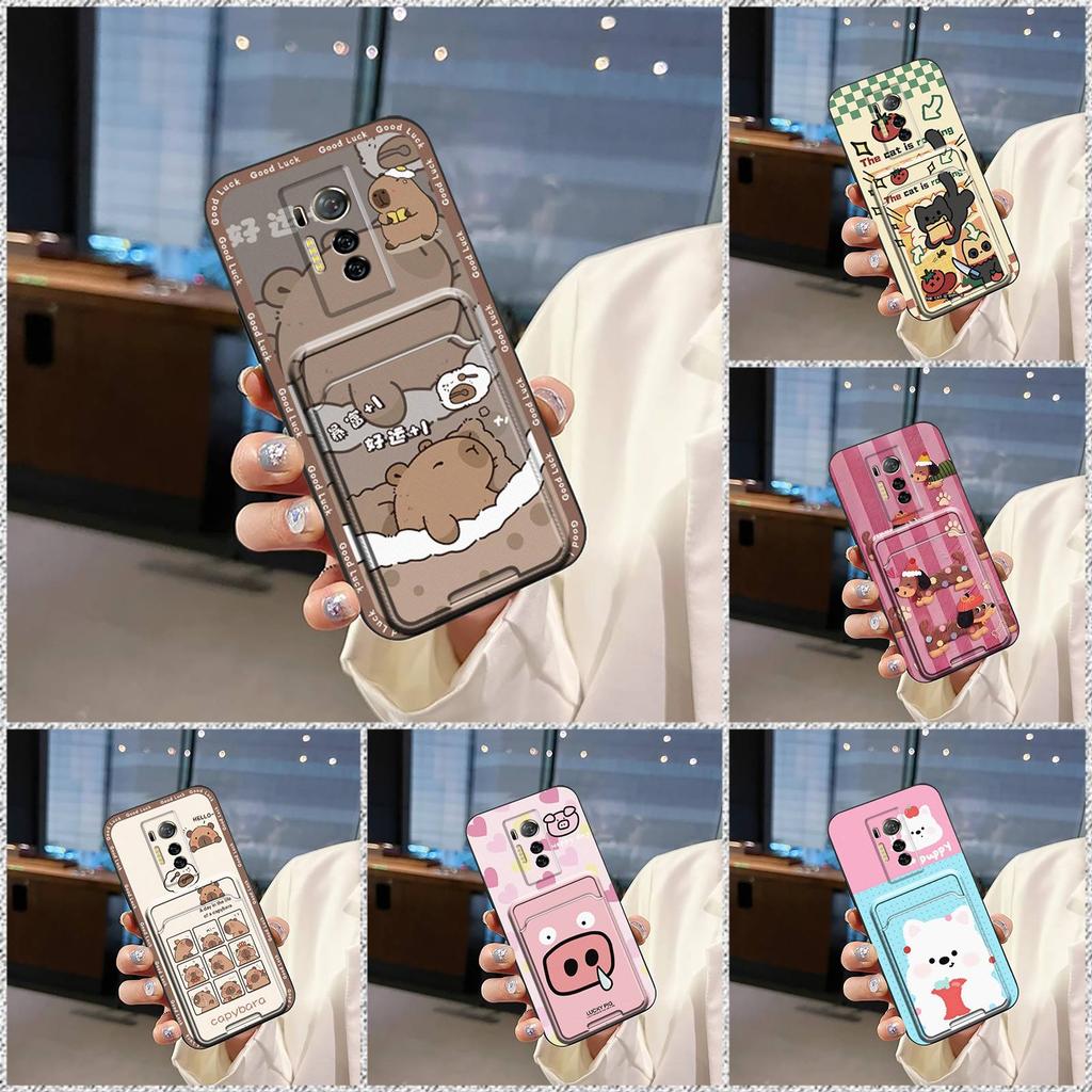 Fashion Design Anti-knock Phone Case For Tecno Phantom X/AC8 Graffiti Back Cover Silicone Durable Cartoon Card bag Cover