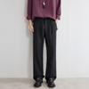 Summer Loose Straight High-end Knitted Vertical Pants Wide-leg Suit Pants Black Paratrooper Pants