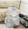 Schoolbag Personality Trend Tie-dye Backpack Male and Female Versatile College Student School Bag Fashion Large Capacity Junior High School Student
