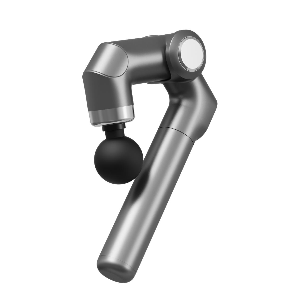 Multi purpose fascia gunner handle with adjustable length, press, fold, multi angle massage серый