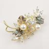 Elegant Pearl & Zircon Rose Brooch Corsage