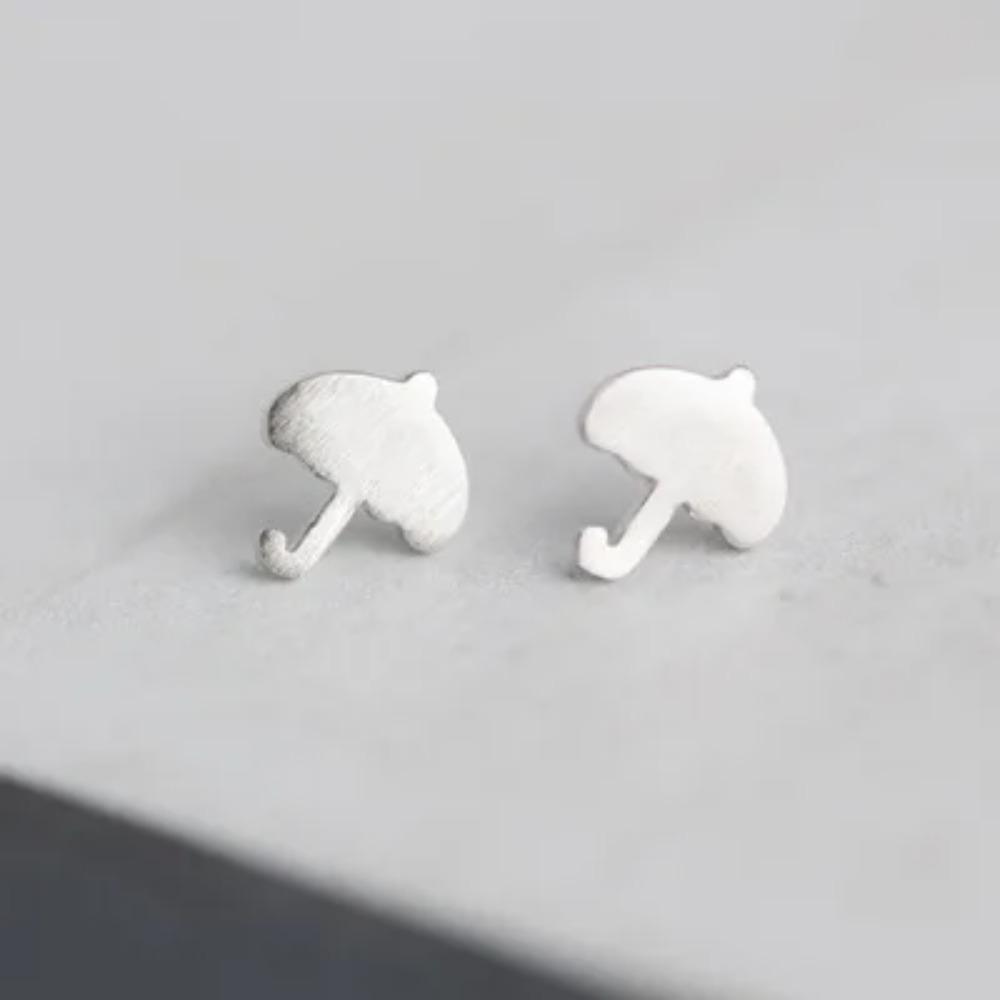 Silver Plated Korean Style Stud Earrings for Women Creative Ear Hole Design Allergy Free Fine Jewelry Accessories