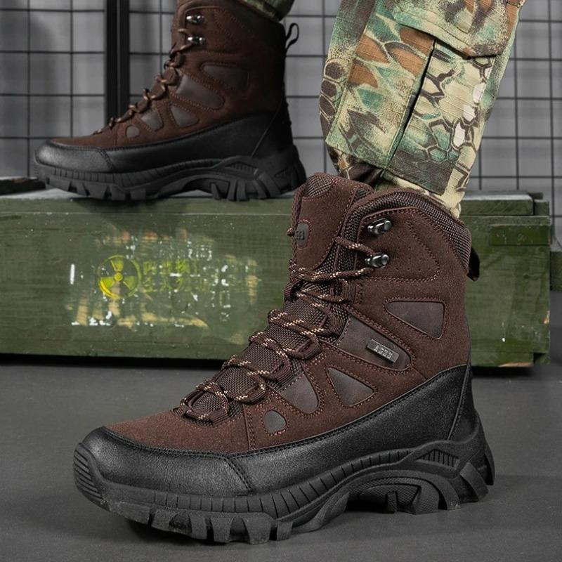 Men's Hunting Tactical Boots Outdoor Waterproof Anti-slip Boot Men Military Hiking Shoes High-top Thick Sole Mountaineering Shoe