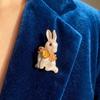 Zinc Zinc Alloy Animal Brooch Vintage Easter Enamel Pin Kawaii Rabbit Brooch  Wedding