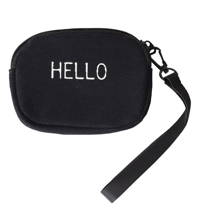 Korean Style Canvas Wrist Wallet: Simple, Portable Card Holder for Students
