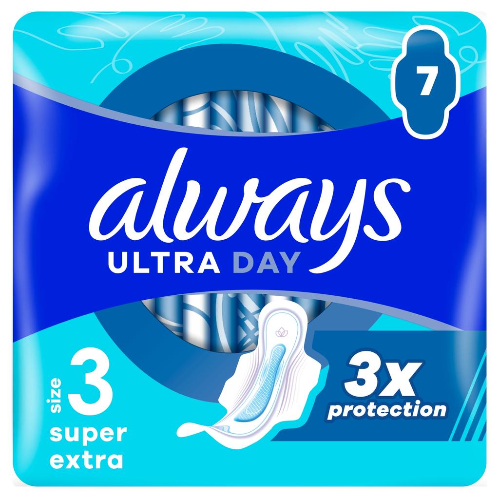 ALWAYS Ultra Tag 3 Super Extra Slipeinlagen mit Flügeln 7 Stück