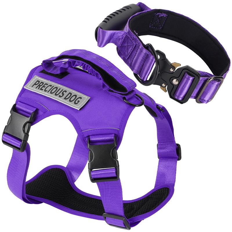 Dog Leash, Anti-breakaway, Anti-collision, Night Reflective Dog Walking Chest and Back Strap, Medium and Large-sized Dog Tactical Chest and Back