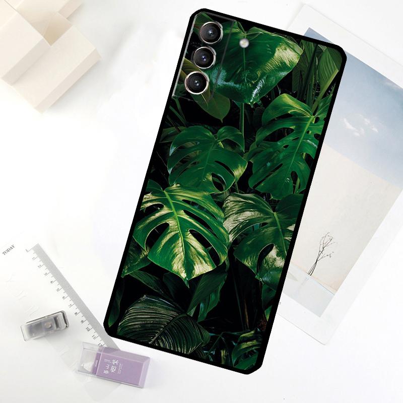 Leaves Monstera Green Phone Case For Samsung Galaxy S20 FE S21 S22 S23 S24 S25 S26 Ultra S10 S25 Plus S25 FE Cover