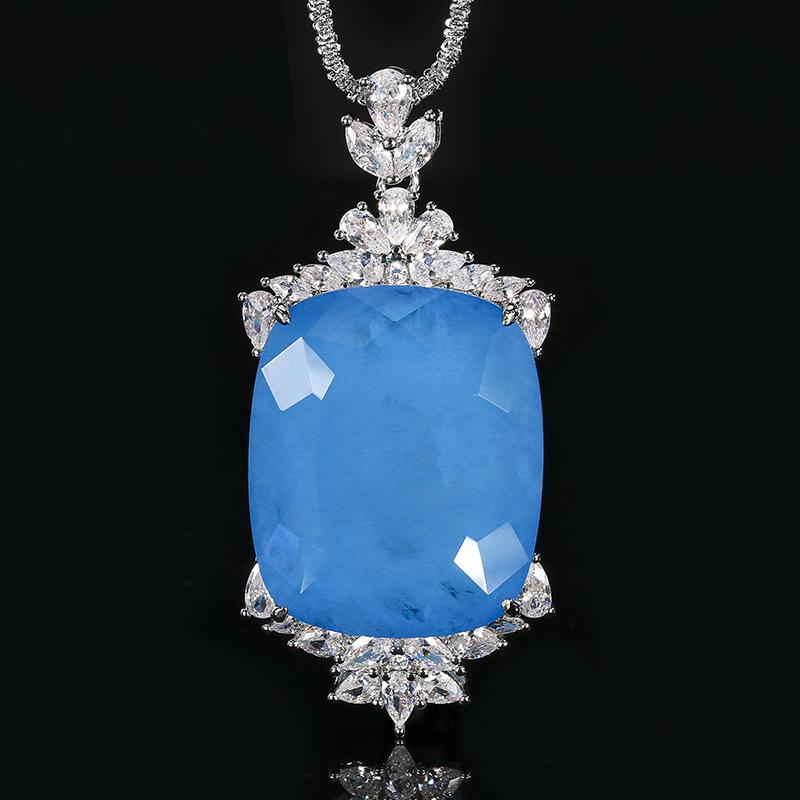 Jewelry Necklaces Pendants Large Blocks Morgan Pink Cross-border High-end Retro Women s Fashion