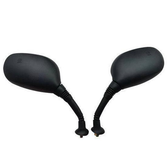 Universal Electric Car & Scooter Rearview Mirror Reflector 9th Gen Oval Mirror Base Pair