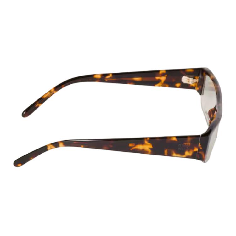 MIU MIU 26 Early Spring Collection Unique Design Rectangular Sunglasses Unisex Sunglasses Tortoiseshell SMUB07_S14L_FE08N_C_A054