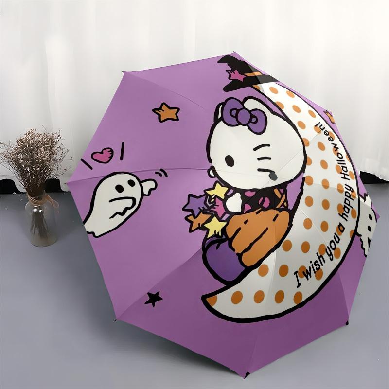 1pc Halloween Ghost Stars Moon Umbrella with Plastic Handle,Suitable for All Seasons Home Travel Outdoor UmbrellaSanlio335