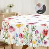 Summer Watercolor Floral Pattern Rectangle Tablecloth Wedding Party Decor Washable Flowers Printed Table Cloths Home Decorations