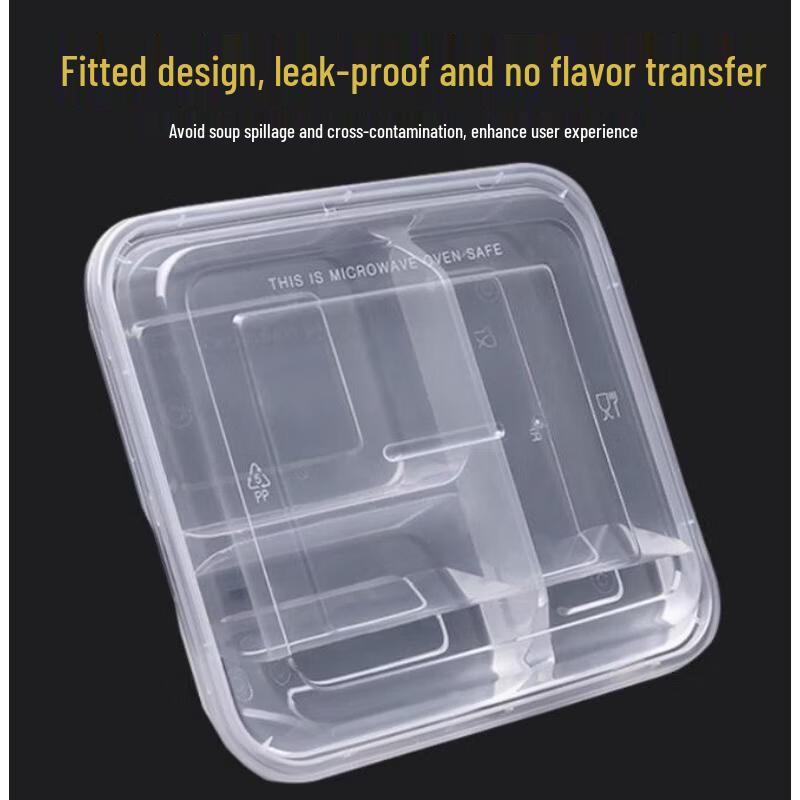 JINGRX 4-Compartment Disposable Meal Box