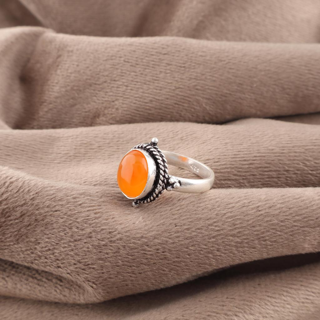 Carnelian Gemstone Jewelry, 925 Sterling Silver Ring, Handmade Gorgeous Silver Ring, Beautiful Silver Ring For Wedding Gift