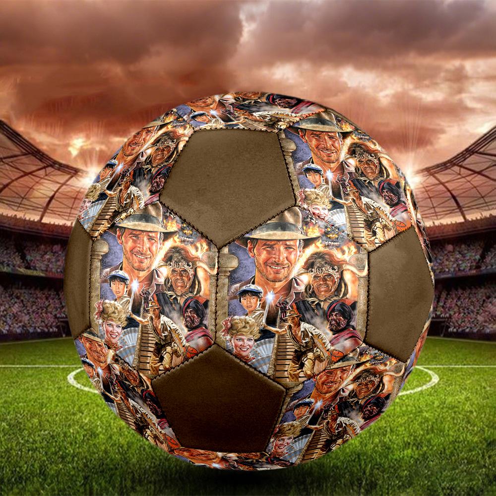 Indiana Jones Indoor Soccer Ball Colorful All Ages Size 5 Machine Stitched PVC Competition Ready Durable High-Bounce