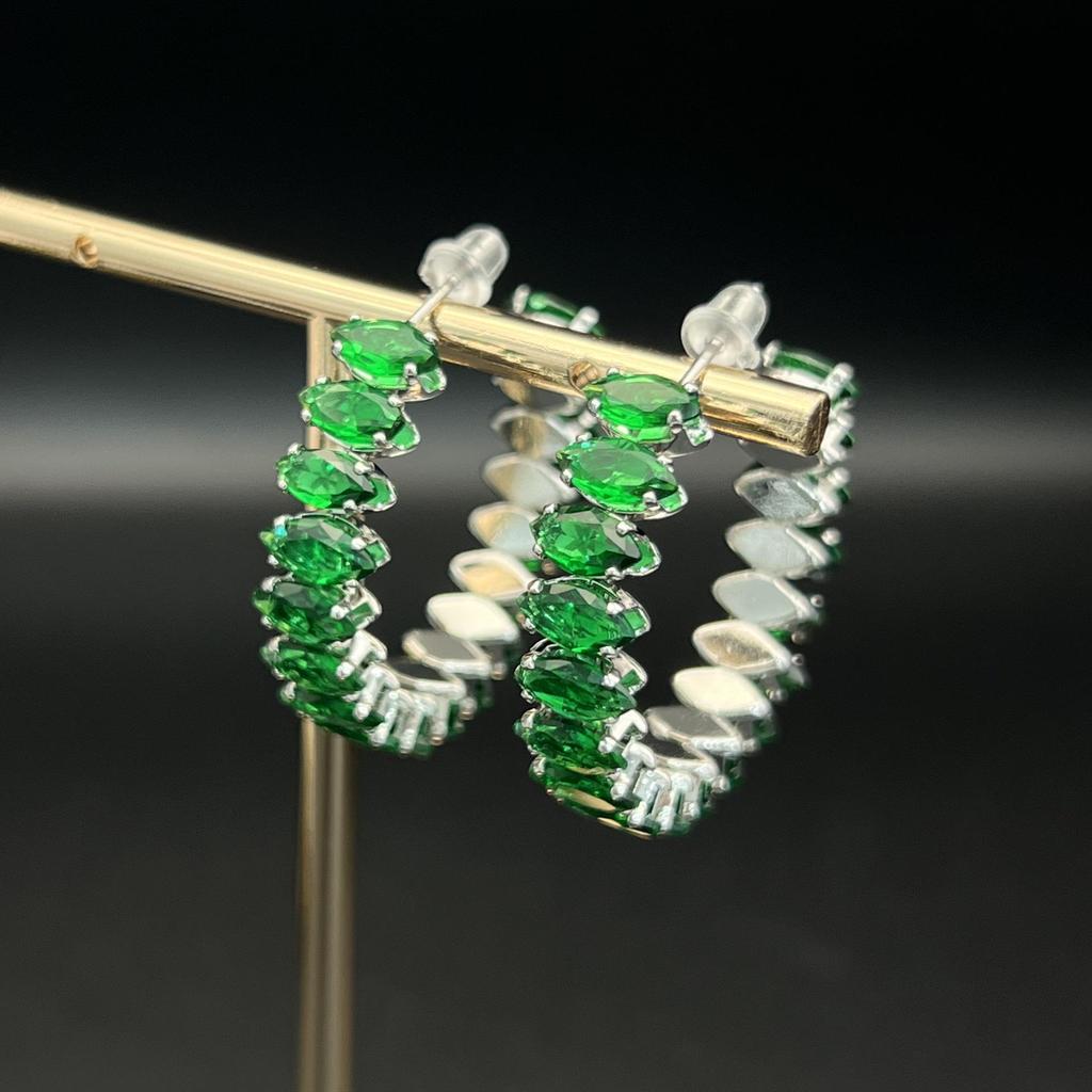 Exquisite Bunte Diamant C-förmige Große Creolen für Damen - Europäischer & Amerikanischer Stil