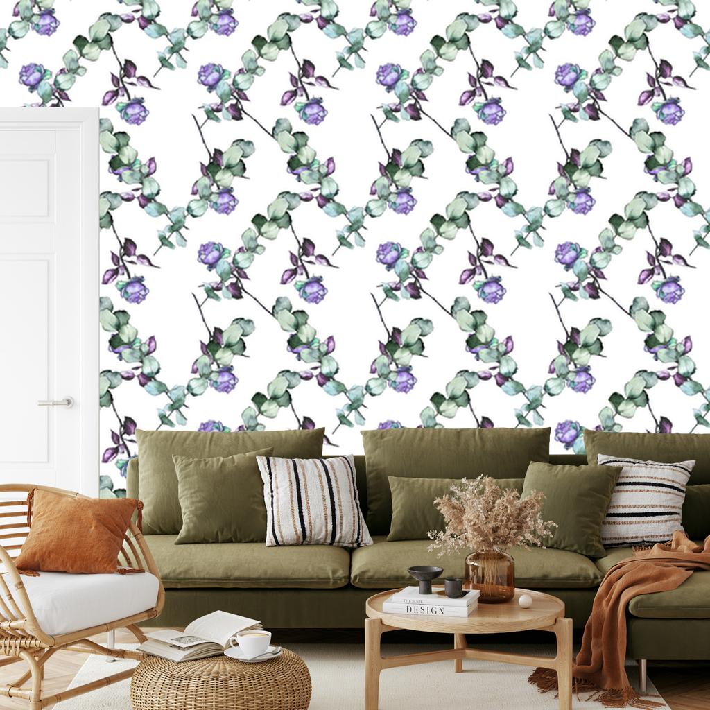 Purple Roses Wallpaper for Living Room and Bedroom 50x1000