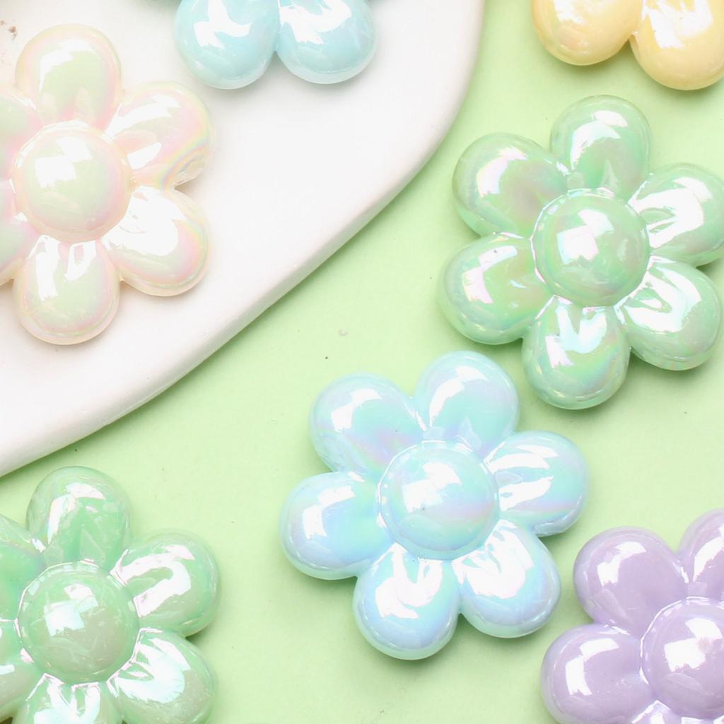 Home Party Supplies Charms Creative Handmade Material 31.3mm For Jewelry Making 5pcs Jewelry Accessories Loose Beads Beading Flower Shape Acrylic DIY