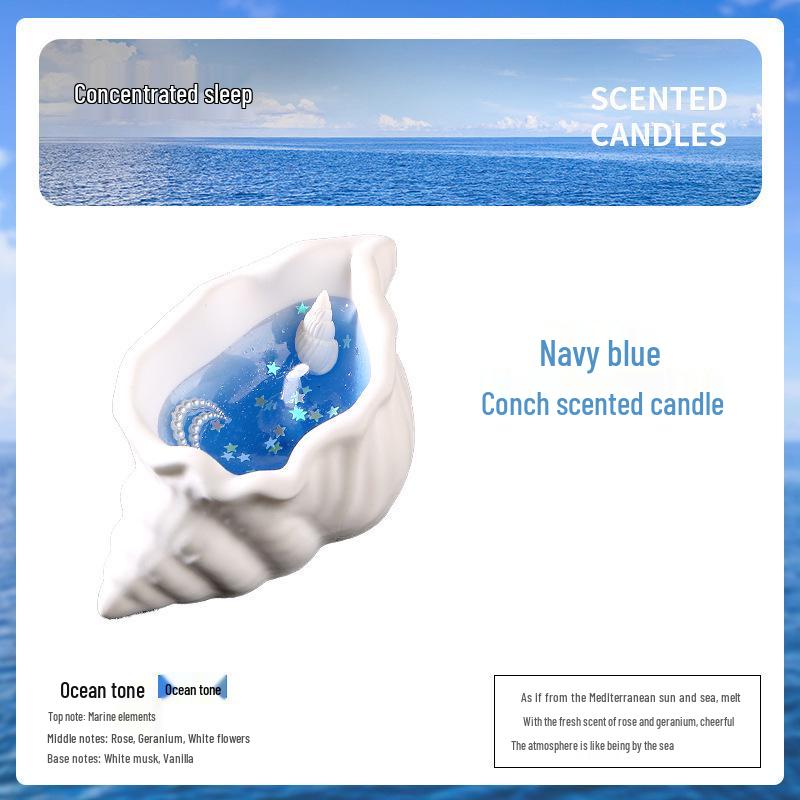 Seashell Scented Jelly Wax Candle - Handmade Conch Aroma Gift Box for Odor Removal and Elegant Decoration